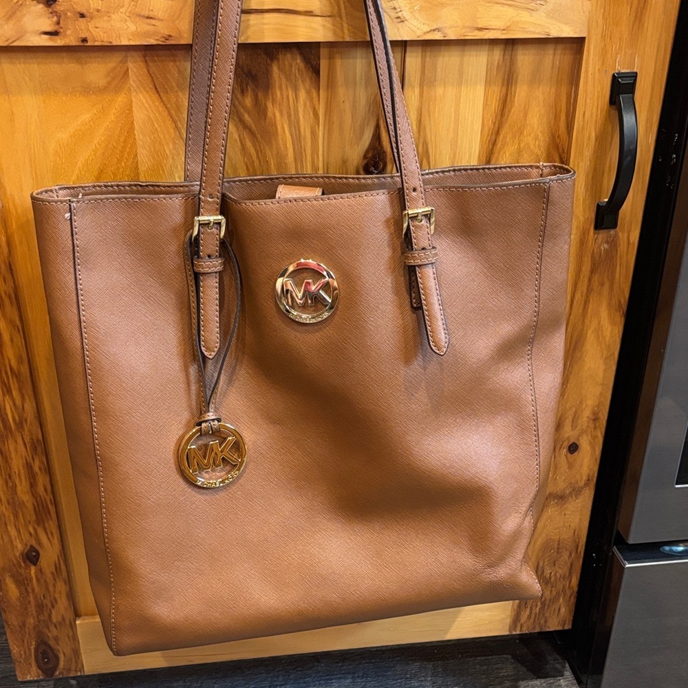 Michael Kors Tan Tote Bag with Gold Accents